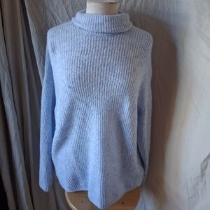 h&m divided Blue turtleneck sweater size med #winterknits